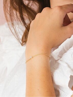 Brilliant Earth Crescent Diamond Bracelet in 14K Yellow Gold